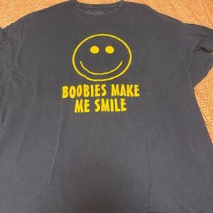 Blue T-Shirt with Yellow Smiley Face Graphic
